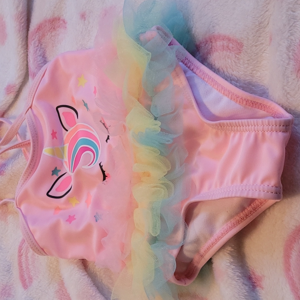 Baby girl unicorn swimsuit one piece. Adorable size 3-6 months. Worn twice.
